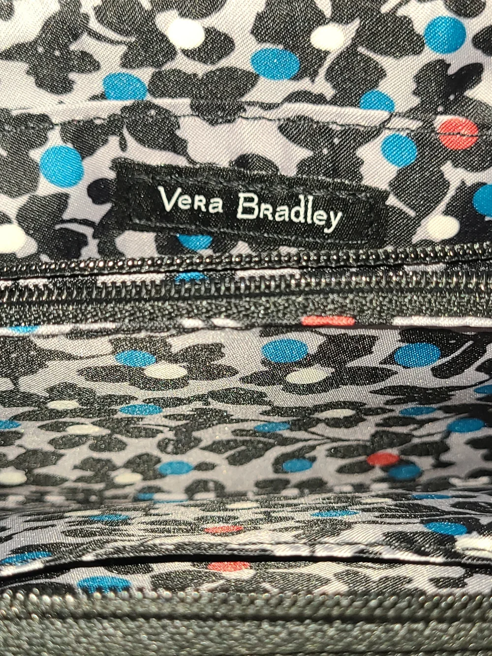 Vera Bradley Quilted Patchwork Crossbody in Black, Blue & Pink - Picture 10 of 14